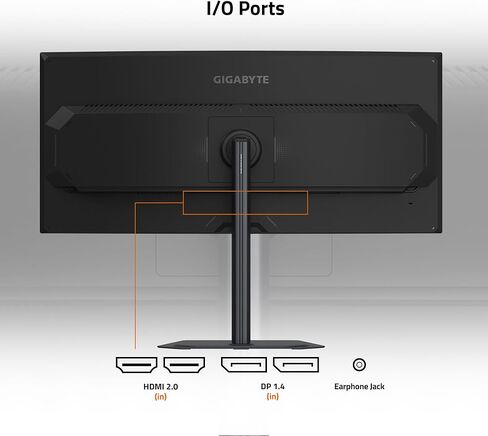 GIGABYTE - G34WQC2-34 بوصة VA شاشة منحنية للألعاب - WQHD 3440x1440-200 هرتز - 1 مللي ثانية GTG - AMD FreeSync Premium - HDMI، DP - الارتفاع والإمالة قابلان للتعديل - أسود in Saudi Arabia