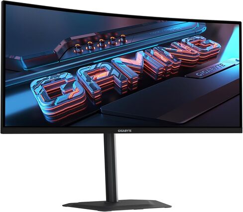 GIGABYTE - G34WQC2-34 بوصة VA شاشة منحنية للألعاب - WQHD 3440x1440-200 هرتز - 1 مللي ثانية GTG - AMD FreeSync Premium - HDMI، DP - الارتفاع والإمالة قابلان للتعديل - أسود in Saudi Arabia