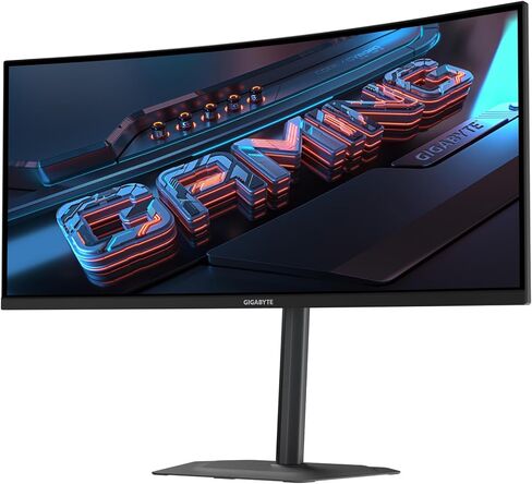GIGABYTE - G34WQC2-34 بوصة VA شاشة منحنية للألعاب - WQHD 3440x1440-200 هرتز - 1 مللي ثانية GTG - AMD FreeSync Premium - HDMI، DP - الارتفاع والإمالة قابلان للتعديل - أسود in Saudi Arabia