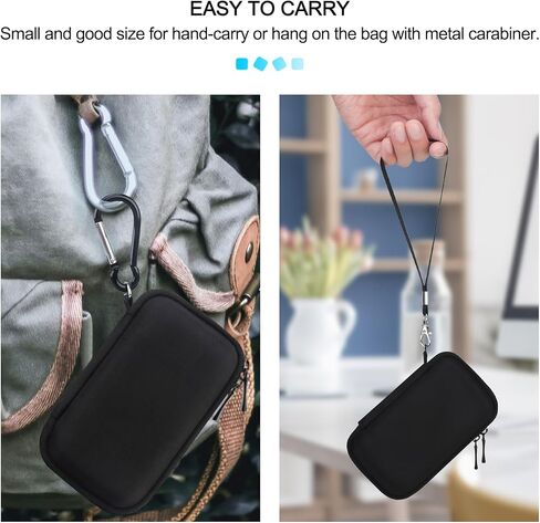 حقيبة حمل صلبة من Lacdo لجهاز SANDISK Extreme Portable SSD (طراز جديد) SDSSDE70 محرك الحالة الصلبة الخارجي 1 تيرابايت 2 تيرابايت 4 تيرابايت مقاوم للصدمات وطارد للماء SanDisk Extreme V3 SSD حقيبة سفر للتخزين، أسود in Kuwait