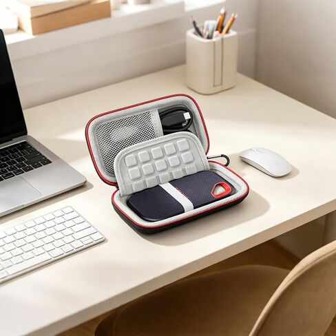 حقيبة حمل صلبة من Lacdo لجهاز SANDISK Extreme Portable SSD (طراز جديد) SDSSDE70 محرك الحالة الصلبة الخارجي 1 تيرابايت 2 تيرابايت 4 تيرابايت مقاوم للصدمات وطارد للماء SanDisk Extreme V3 SSD حقيبة سفر للتخزين، أسود in Kuwait