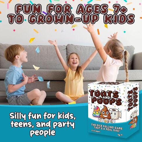 Toots & Poops – Fast-Paced Dice Rolling Game for Teens & Adults, Tabletop Family Games for Game Night Fun, Ideal Party, Camping & Travel Game for Teens & Adults, 2-8 Players Ages 7+ in Saudi Arabia