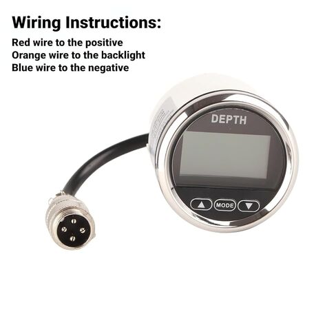 Digital Boat Depth Finder, 52mm/2in Marine Depth Gauge, Depth Sounder Dash Depth Finder Transducer with White Backlight for Yachts Boats Marine in Saudi Arabia