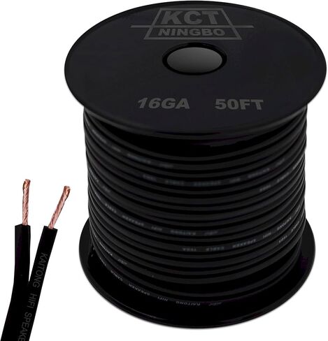 كيه سي تي 16AWG كابل مكبر الصوت سلك مكبر الصوت أسود 50 قدم in Kuwait