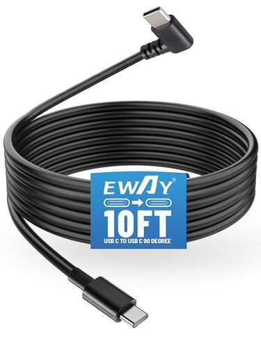 EWAY USB C to 90 Degree USB C Dash Cam Power Cord 10FT, Replacement Type C Dashcam Power Cable for Front Rear Dash Recording Dashboard Camera, Compatible with Car Charger USBC Port for SUV, Truck in Saudi Arabia