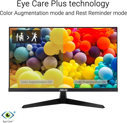 ASUS 24 inch 120Hz Gaming Office Computer Monitor (VY249HGR) - 1080p(Full HD), IPS, 120Hz, 1ms, Adaptive Sync, Eye Care Plus, Blue Light Filter, Flicker Free, SmoothMotion, DisplayWidget, 3yr warranty in Saudi Arabia