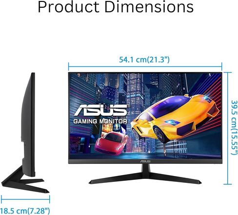 ASUS 24 inch 120Hz Gaming Office Computer Monitor (VY249HGR) - 1080p(Full HD), IPS, 120Hz, 1ms, Adaptive Sync, Eye Care Plus, Blue Light Filter, Flicker Free, SmoothMotion, DisplayWidget, 3yr warranty in Saudi Arabia
