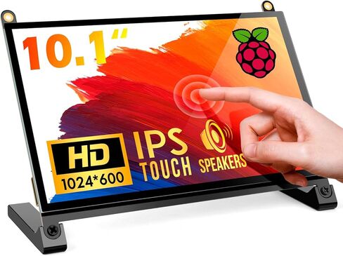 شاشة ROADOM مقاس 7 بوصات Raspberry Pi، IPS1024×600، لمسة ناعمة سريعة الاستجابة، مكبرات صوت مدمجة مزدوجة، مدخل HDMI، متوافقة مع Raspberry Pi 5/4/3، بدون سائق in Kuwait