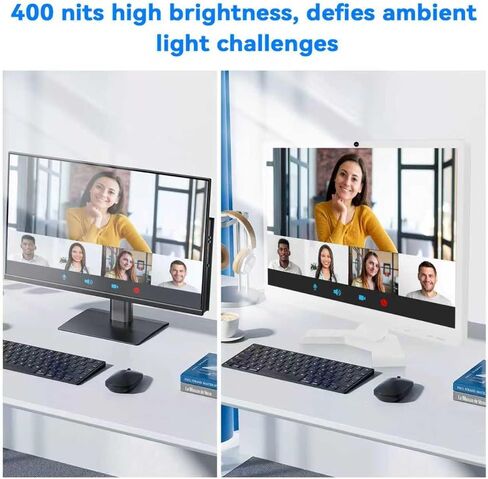 شاشة كمبيوتر 22 بوصة تعمل باللمس مع كاميرا ويب FHD 1920x1080P شاشة كمبيوتر FreeSync HDR منافذ HDMI العناية بالعين بدون إطار VESA Mount in Kuwait