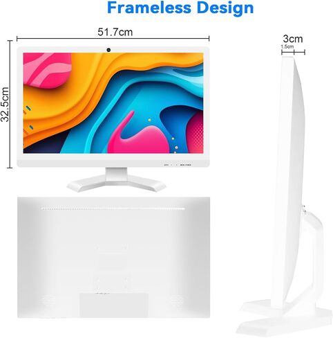 شاشة كمبيوتر 22 بوصة تعمل باللمس مع كاميرا ويب FHD 1920x1080P شاشة كمبيوتر FreeSync HDR منافذ HDMI العناية بالعين بدون إطار VESA Mount in Kuwait