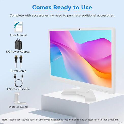 شاشة كمبيوتر 22 بوصة تعمل باللمس مع كاميرا ويب FHD 1920x1080P شاشة كمبيوتر FreeSync HDR منافذ HDMI العناية بالعين بدون إطار VESA Mount in Kuwait