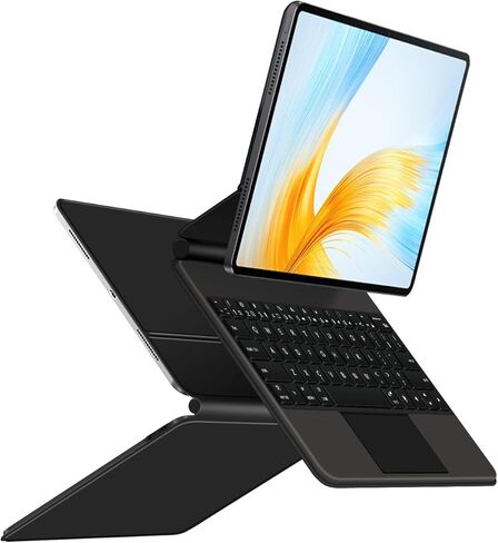 Magic Keyboard Case for Honor Magic Pad 2 (12.3-inch) English Wireless Backlit Key Keyboard Case with Trackpad Floating Cantilever Stand Multi-Touch Trackpad for Honor Magicpad 2 (Black) in Saudi Arabia
