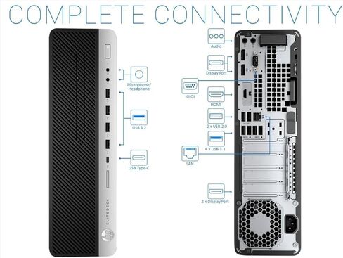 HP EliteDesk 800 G5 SFF Business Desktop PC, Core i5-9500T, 8GB RAM, 256GB SSD, WiFi, BT, Mouse & Keyboard, Windows 11 Pro (Renewed) in Saudi Arabia
