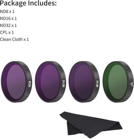 SOONSUN ND Filter Kit for DJI Osmo Action 6 – 4-Pack ND8/16/32/CPL Snap-On Lens Filters with HD Glass for Motion Blur Effects & Glare Reduction in Saudi Arabia