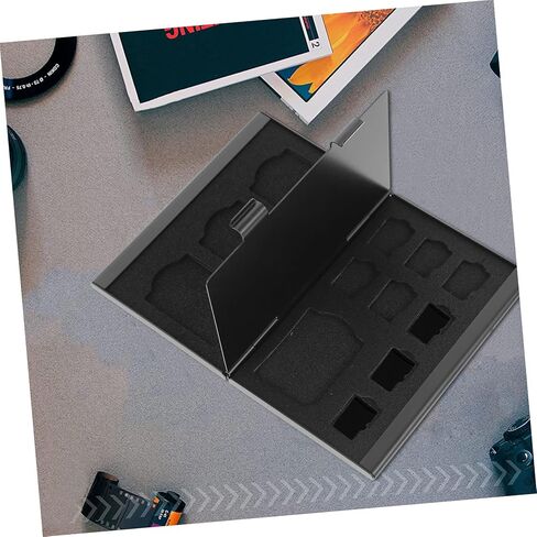 Veemoon Memory Card Carrying Case with 10 Slots, Waterproof Pp Storage Box for Micro Secure Digital and Extended Capacity Cards, Compact Black Organizer for Photographers and Travelers in Saudi Arabia