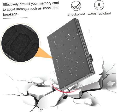 Veemoon Memory Card Carrying Case with 10 Slots, Waterproof Pp Storage Box for Micro Secure Digital and Extended Capacity Cards, Compact Black Organizer for Photographers and Travelers in Saudi Arabia