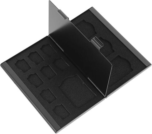 Veemoon Memory Card Carrying Case with 10 Slots, Waterproof Pp Storage Box for Micro Secure Digital and Extended Capacity Cards, Compact Black Organizer for Photographers and Travelers in Saudi Arabia