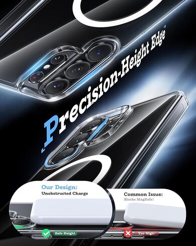 حافظة Maledan لهاتف Samsung Galaxy S26 Ultra مع حامل هاتف مدمج، حافظة حماية مغناطيسية مضادة للصدمات لهاتف Galaxy S26 Ultra 6.9 بوصة، مسند متوافق مع Magsafe، شفاف كريستالي مضاد للأصفر in Kuwait