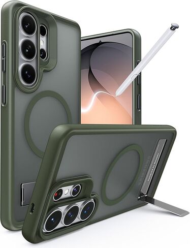 حافظة Maledan لهاتف Samsung Galaxy S26 Ultra مع حامل هاتف مدمج، حافظة حماية مغناطيسية مضادة للصدمات لهاتف Galaxy S26 Ultra 6.9 بوصة، مسند متوافق مع Magsafe، شفاف كريستالي مضاد للأصفر in Kuwait