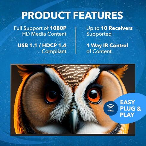 OREI KVM Over IP HDMI Extender Over LAN, Single CAT5e/CAT6A/CAT7 Cable Output1080p PC Control - Up to 492 Ft - Remote Keyboard Mouse USB Control - Over Home Network in Saudi Arabia