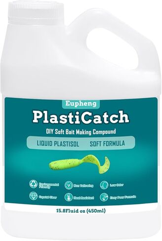 Eupheng PlastiCatch Series Plastisol Fishing Lure Making Plastic Rubber, Crystal Clear, Low Odor, Non Yellowing Soft Formula for DIY Fishing Lures in Saudi Arabia