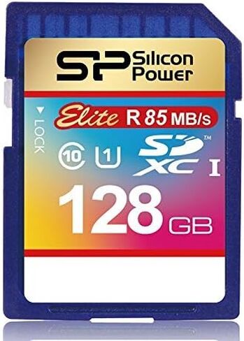 Silicon Power 128GB SDXC R85MB/s C10 UHS-1 Elite Memory Card (SP128GBSDXAU1V10) in Saudi Arabia