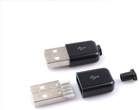 20 مجموعة من موصل لحام ذكر USB 2.0 من النوع A، قابس USB ذو 4 دبابيس، سرعة عالية 480 ميجا بت في الثانية، إصلاح الأسلاك بنفسك واستبدال الكابل (أسود وأبيض) in Kuwait