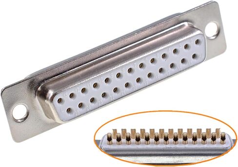 5 Pack DB25 Female Connector Solder Type with Plastic Hood, 25 Pin D-Sub Solder Cup Adapter Kit for Serial Port, RS232 RS485 Communication Interface DIY Projects in Saudi Arabia
