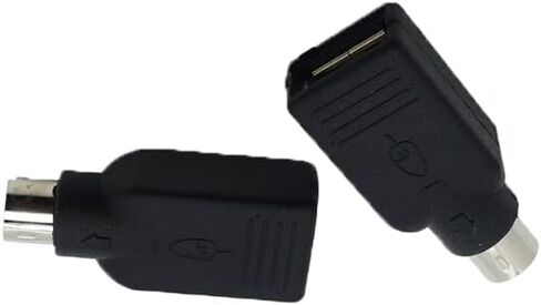 محول USB بديل إلى PS2، محول USB أنثى إلى PS/2 ذكر محول ذكر إلى أنثى PS-2 جاك إلى قابس USBA، متوافق مع الماوس ولوحة المفاتيح (أسود، عبوتان) in Kuwait