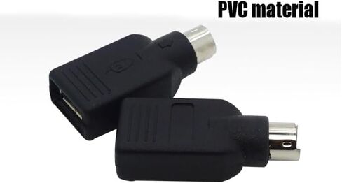 محول USB بديل إلى PS2، محول USB أنثى إلى PS/2 ذكر محول ذكر إلى أنثى PS-2 جاك إلى قابس USBA، متوافق مع الماوس ولوحة المفاتيح (أسود، عبوتان) in Kuwait