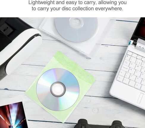 SHINEOFI 200pcs CD DVD Plastic Storage Sleeves 12cm Media Organizer Holders for Car Home Office Travel Random Color in Saudi Arabia