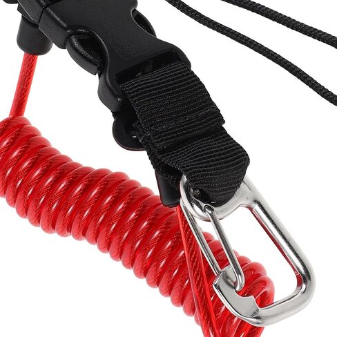 Scuba Diving Lanyard Retractable Spring Coiled Anti-drop Rope with Quick Release Buckle for Underwater Cameras and Dive Lights, Heavy Duty Safety Strap, Red in Saudi Arabia