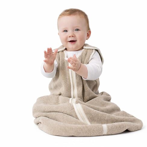 Baby Deedee Sleep Nest Fleece - Fleece Sleep Sack 1.2 TOG 18-36M Mocha | Patented shoulder snaps and full-length zipper support easy dressing and diaper changes for cooler routines in Saudi Arabia