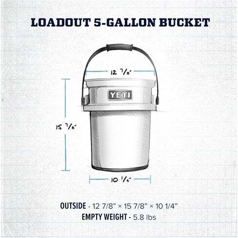 YETI Loadout 5-Gallon Bucket, Impact Resistant Fishing/Utility Bucket, Seafoam in Saudi Arabia