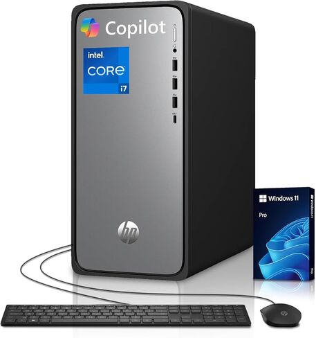 سطح المكتب HP OmniDesk M02 Business Tower مع Copilot AI، Intel Core i7-14700، ذاكرة الوصول العشوائي DDR5 16 جيجابايت / 32 جيجابايت / 64 جيجابايت مخصصة، 1 تيرابايت / 2 تيرابايت / 4 تيرابايت SSD، لوحة مفاتيح وماوس سلكية، Wi-Fi 6، بلوتوث، Win11P in Kuwait