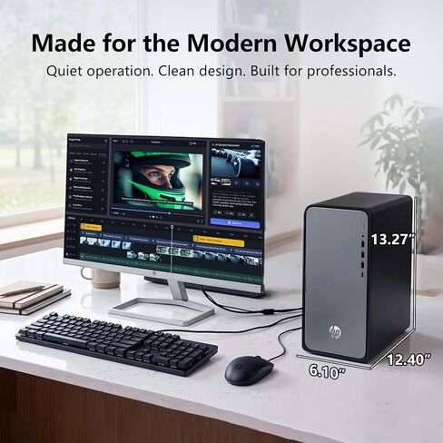 سطح المكتب HP OmniDesk M02 Business Tower مع Copilot AI، Intel Core i7-14700، ذاكرة الوصول العشوائي DDR5 16 جيجابايت / 32 جيجابايت / 64 جيجابايت مخصصة، 1 تيرابايت / 2 تيرابايت / 4 تيرابايت SSD، لوحة مفاتيح وماوس سلكية، Wi-Fi 6، بلوتوث، Win11P in Kuwait