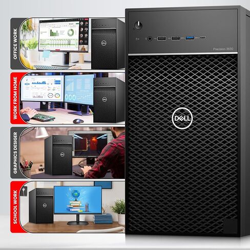 كمبيوتر سطح المكتب Dell Precision 3630 Tower - Intel Core i7-8700 الجيل الثامن - ذاكرة الوصول العشوائي DDR4 سعة 16 جيجابايت - SSD سعة 256 جيجابايت - لوحة المفاتيح والماوس - شبكة Wi-Fi مدمجة - Windows 11 Pro - كمبيوتر محطة عمل للأعمال (متجدد) in Kuwait