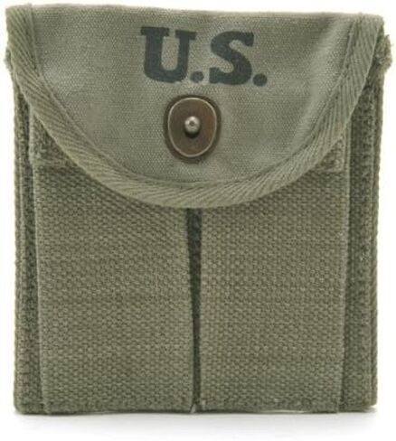 الحقيبة الأمريكية WW2 M1 Carbine Buttstock Type Pouch OD باللون الأخضر تحمل علامة JT&L® 1944 in Kuwait