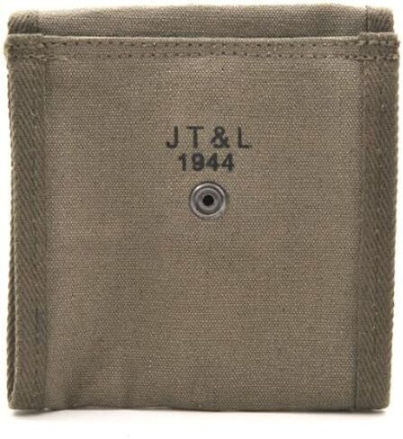 الحقيبة الأمريكية WW2 M1 Carbine Buttstock Type Pouch OD باللون الأخضر تحمل علامة JT&L® 1944 in Kuwait