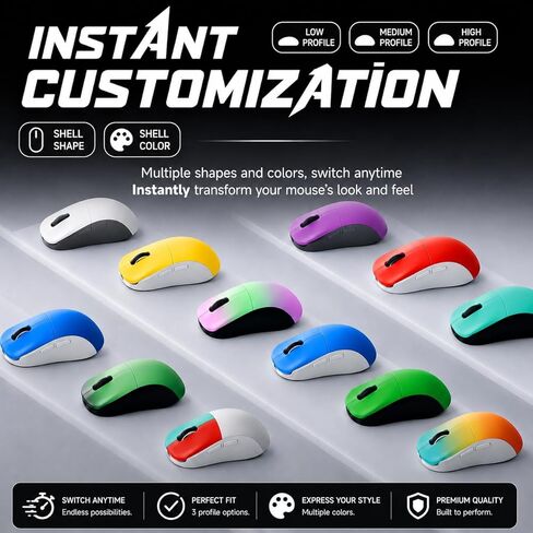 PWNAGE Ultra Custom Pro Symm 3 Wireless Gaming Mouse - Adjustable Sensor Position, Hot-Swappable Mechanical & Optical Switches, Modular Shape System, 8K Polling, 50g Ultralight - Nyomi Purple in Saudi Arabia