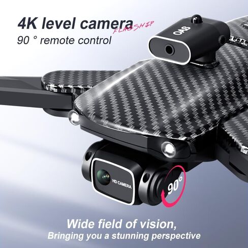 Drone with Camera 4K, 150° Adjustable Lens Foldable RC Quadcopter, Brushless Motors, Night Vision, Shock Absorbing, Obstacle Avoidance, One Key Take Off, 2 Batteries in Saudi Arabia