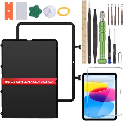 بديل شاشة iPad 10th Gen 2022 10.9 بوصة لجهاز iPad A2696 A2757 A2777 مجموعة إصلاح مجموعة الشاشة (شاشة LCD + محول رقمي لشاشة تعمل باللمس) in Saudi Arabia