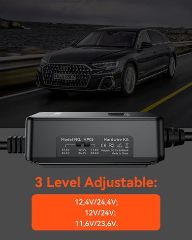 مجموعة أسلاك العرض USB-C من Vantrue مع 3 مراحل، كابل Acc لكاميرا Dashcam، 11.6/23.6 فولت، 12/24 فولت، 12.4/24.4 فولت إلى 5 فولت، حامل مصهر مع حماية الجهد المنخفض، وضع انتظار السيارات لمدة 24 ساعة in Saudi Arabia