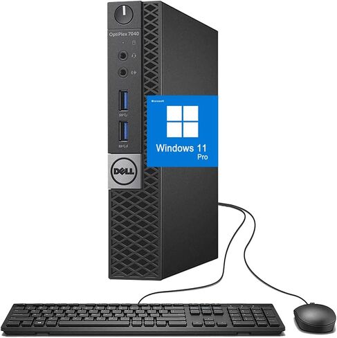 Dell Optiplex 7040 mini PC Desktop, Windows 11 Tiny Computer, Intel Core i5-6500T, 8GB RAM, 256GB SSD, RGB Keyboard, 4K Support (Renewed) in Saudi Arabia