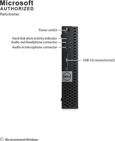 Dell Optiplex 7040 mini PC Desktop, Windows 11 Tiny Computer, Intel Core i5-6500T, 8GB RAM, 256GB SSD, RGB Keyboard, 4K Support (Renewed) in Saudi Arabia