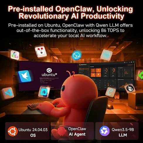 Beelink OpenClaw AI Mini PC, SER10 MAX Ryzen AI 9 HX 470 (86 Tops, up to 5.2GHz), 32GB DDR5 1TB SSD, Radeon 890M Graphics, 10Gbps LAN, WiFi 6+BT5.2, 4K Triple Display, USB4, Gaming & AI Workstation in Saudi Arabia