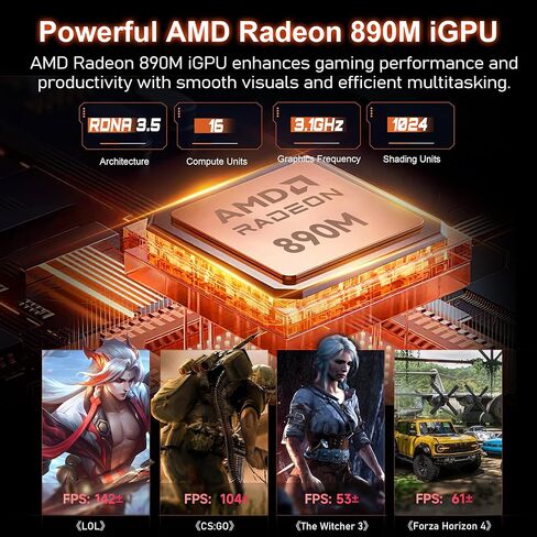 Beelink OpenClaw AI Mini PC, SER10 MAX Ryzen AI 9 HX 470 (86 Tops, up to 5.2GHz), 32GB DDR5 1TB SSD, Radeon 890M Graphics, 10Gbps LAN, WiFi 6+BT5.2, 4K Triple Display, USB4, Gaming & AI Workstation in Saudi Arabia