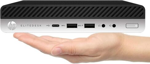 كمبيوتر HP EliteDesk 705 G4 Mini Desktop Business مع شاشة FHD مقاس 27 بوصة، AMD Ryzen 5 Pro 2400GE، ذاكرة الوصول العشوائي 8 جيجابايت، 256 جيجابايت SSD، WiFi، بلوتوث، Windows 11 Pro (متجدد) in Kuwait
