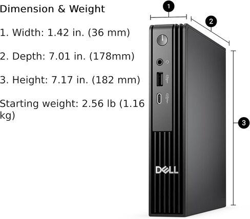 Dell Pro Micro Computer, Intel Core i9-12900K, 64GB RAM, 2TB NVMe SSD, USB Type-C, Built in AX WiFi, Bluetooth, Display Port, HDMI, Windows 11 Pro - AI Copilot, Black Desktop in Saudi Arabia