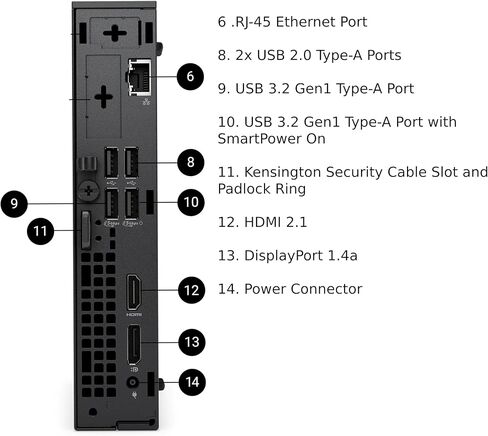 Dell Pro Micro Computer, Intel Core i9-12900K, 64GB RAM, 2TB NVMe SSD, USB Type-C, Built in AX WiFi, Bluetooth, Display Port, HDMI, Windows 11 Pro - AI Copilot, Black Desktop in Kuwait